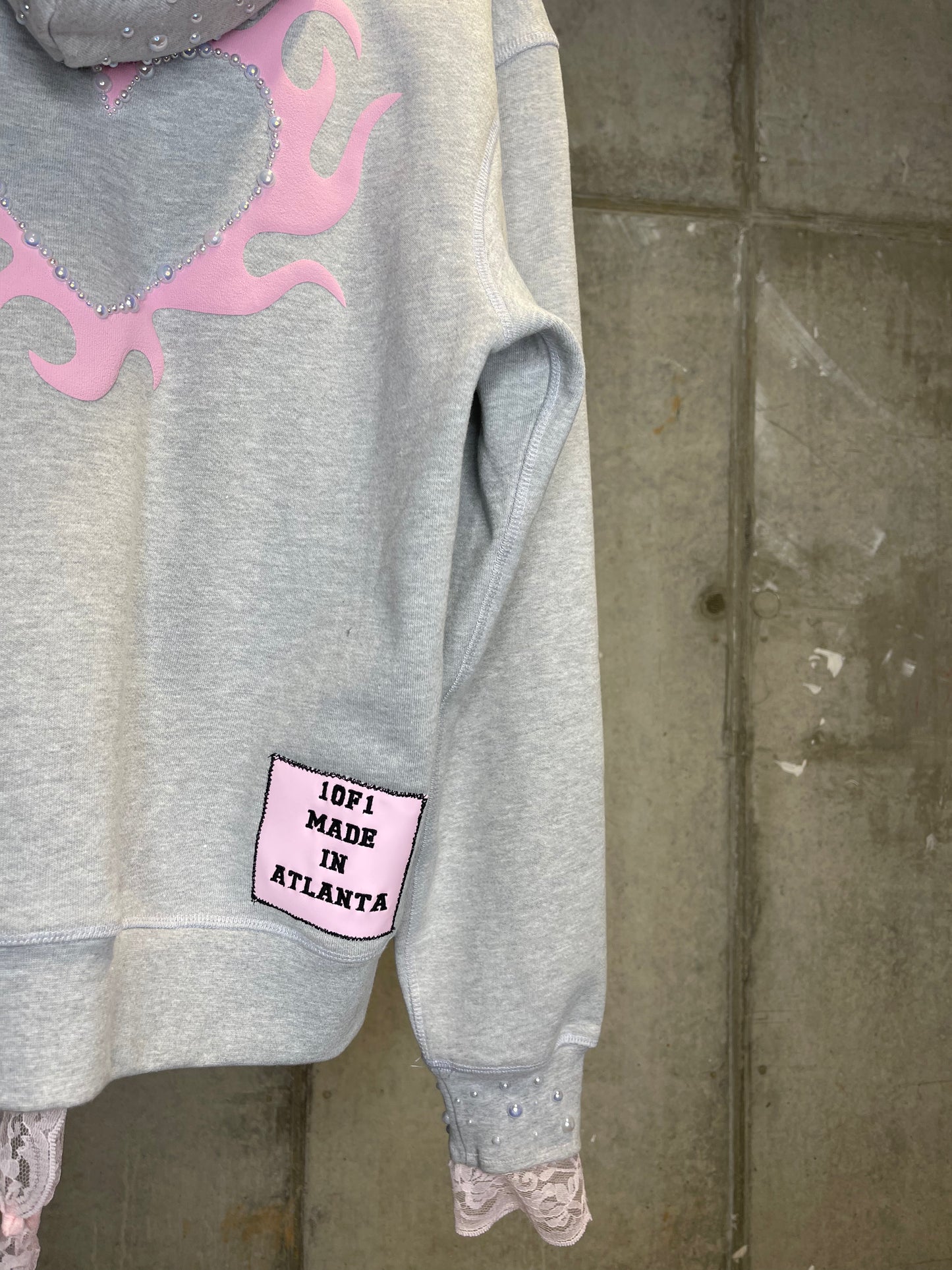 Flaming heart zip up hoodie- 1of1 jacket